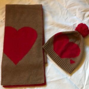 100% cashmere J crew hat & scarf set